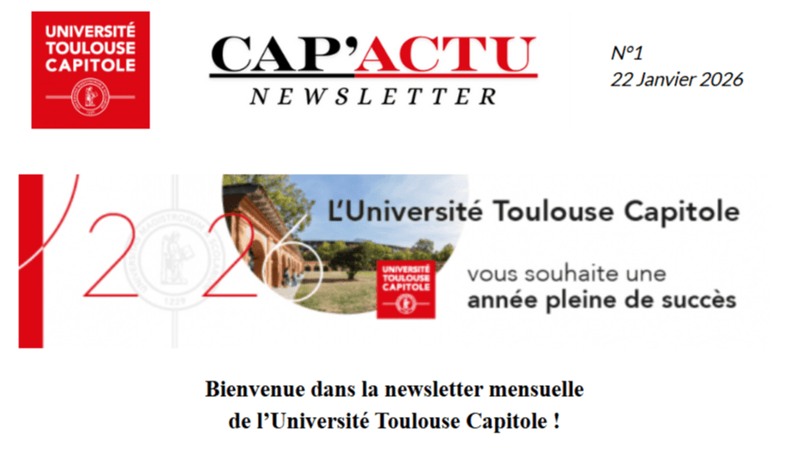 Cap’Actu, la nouvelle newsletter de  l’Université Toulouse Capitole