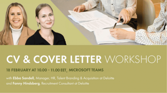 ENGAGE.EU | Online CV & Cover Letter Workshop with Deloitte at Hanken School of Economics